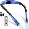 Ліхтар на шию кращий за налобний  для читання книги Glocusent Upgrade Blue LED підствіткам USB type C